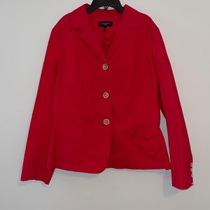 Talbots Women’s Red 98% cotton w/Stretch Long Sleeve Blazer Size 16 Peti…